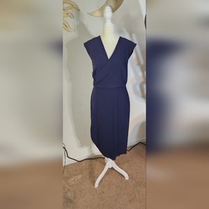 Ann Taylor Navy Blue Midi Length Dress Size 6, New with Tag